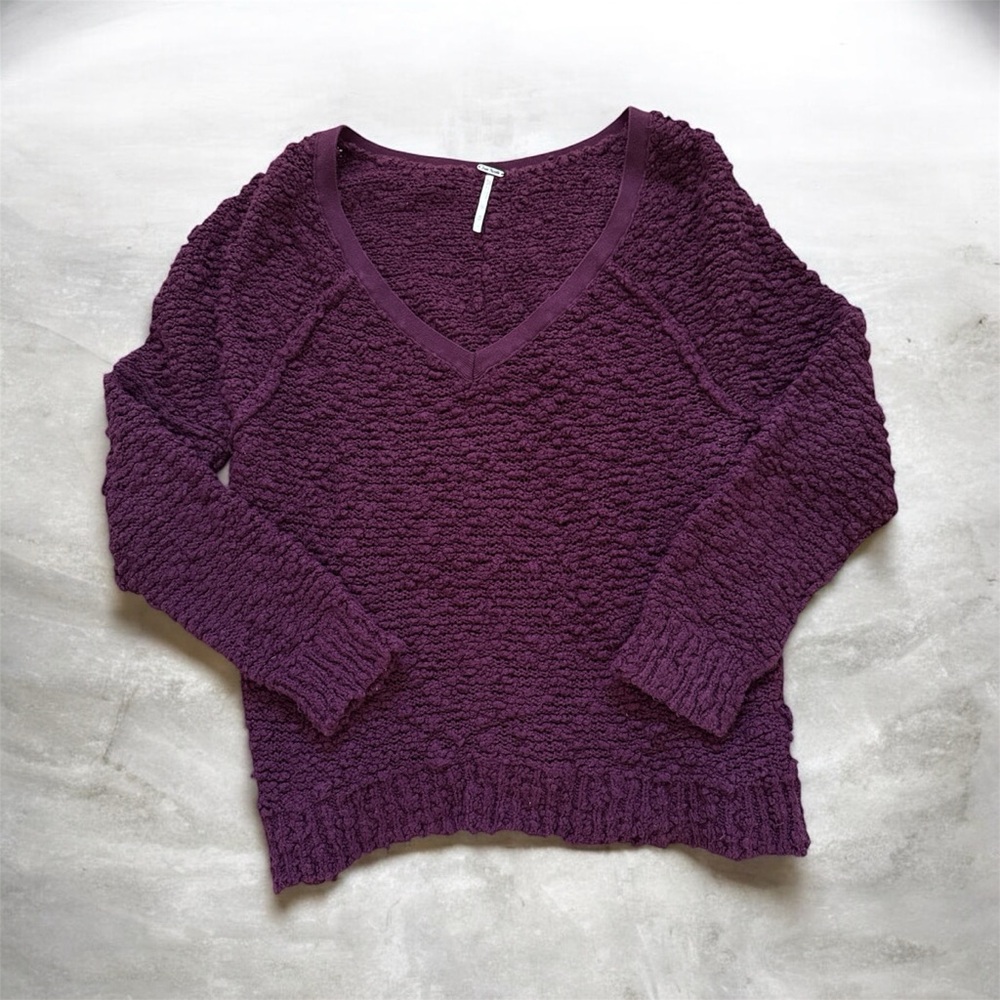 Free People Lofty V Neck Sweater medium boho